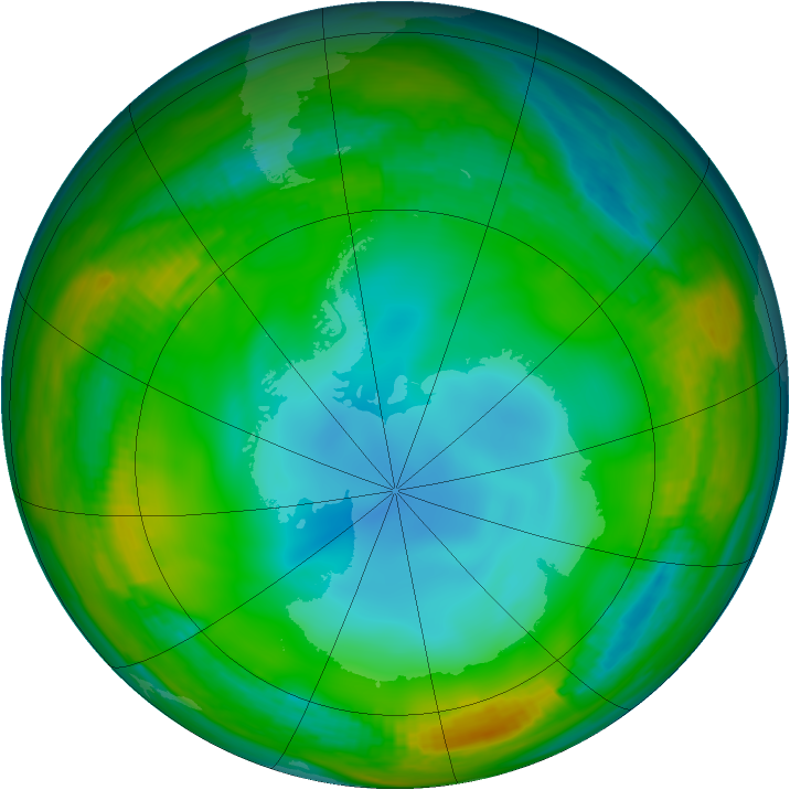 Antarctic ozone map for 25 June 1979